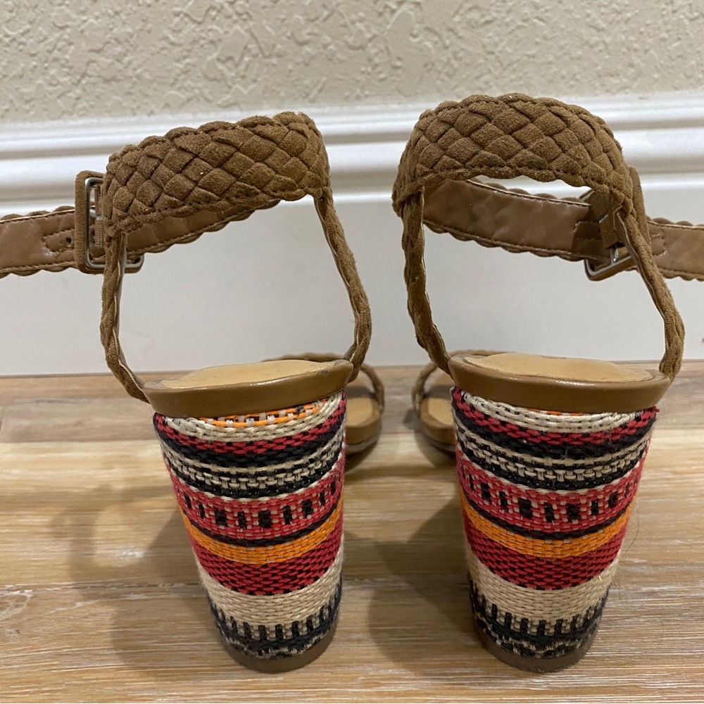 Crown Vintage Boho Block Heels Sz 6 - Picture 4 of 4